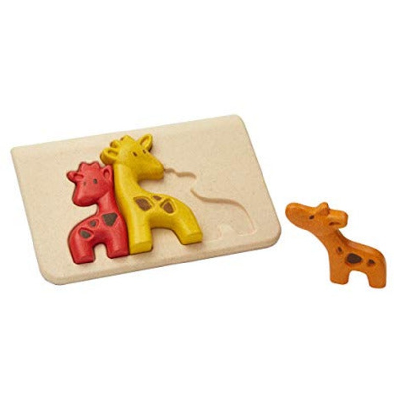 PlanToys Giraffe Mom and Baby Giraffes Family Puzzle