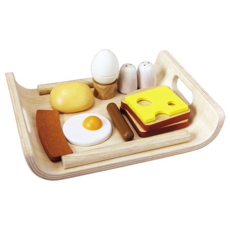 PlanToys Wooden Breakfast Menu Pretend Play Food Set