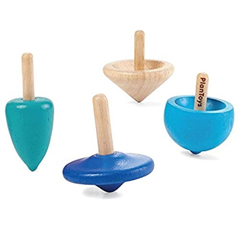 PlanToys Wooden Spinning Tops