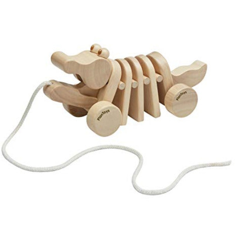 PlanToys Dancing Alligator Pull Toy Natural