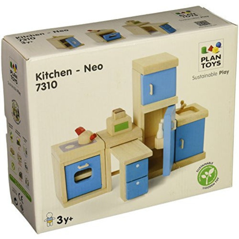 Plantoys Dollhouse Furniture Kitchen Set, 6 Pc