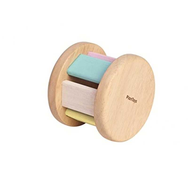 PlanToys Wooden Baby Roller Push and Pull Learning Toy with Sound
