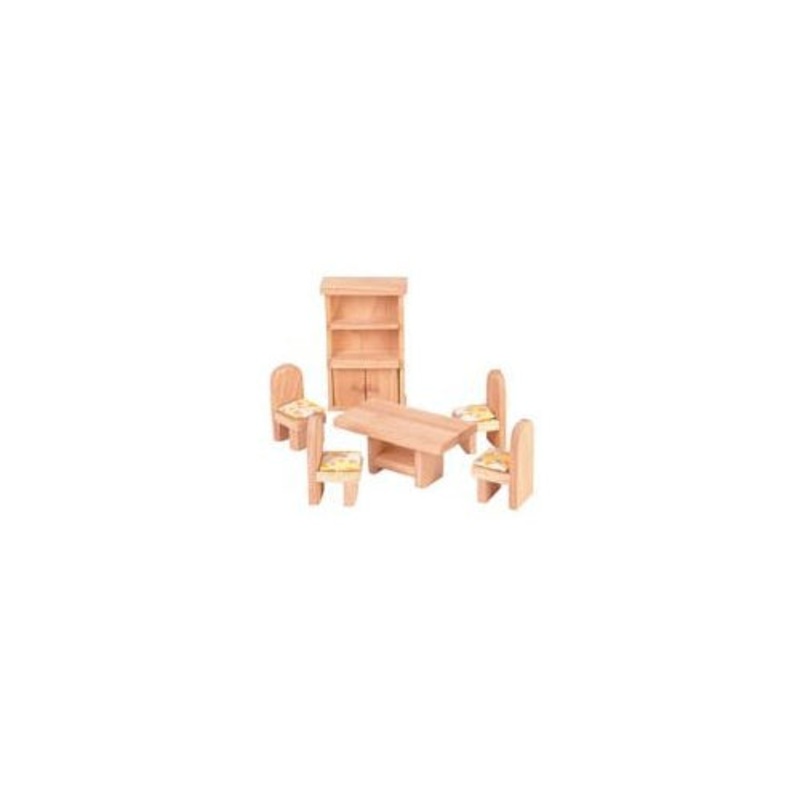 PlanToys Wooden Classic Line of Dollhouse Furniture - Dining Room Set