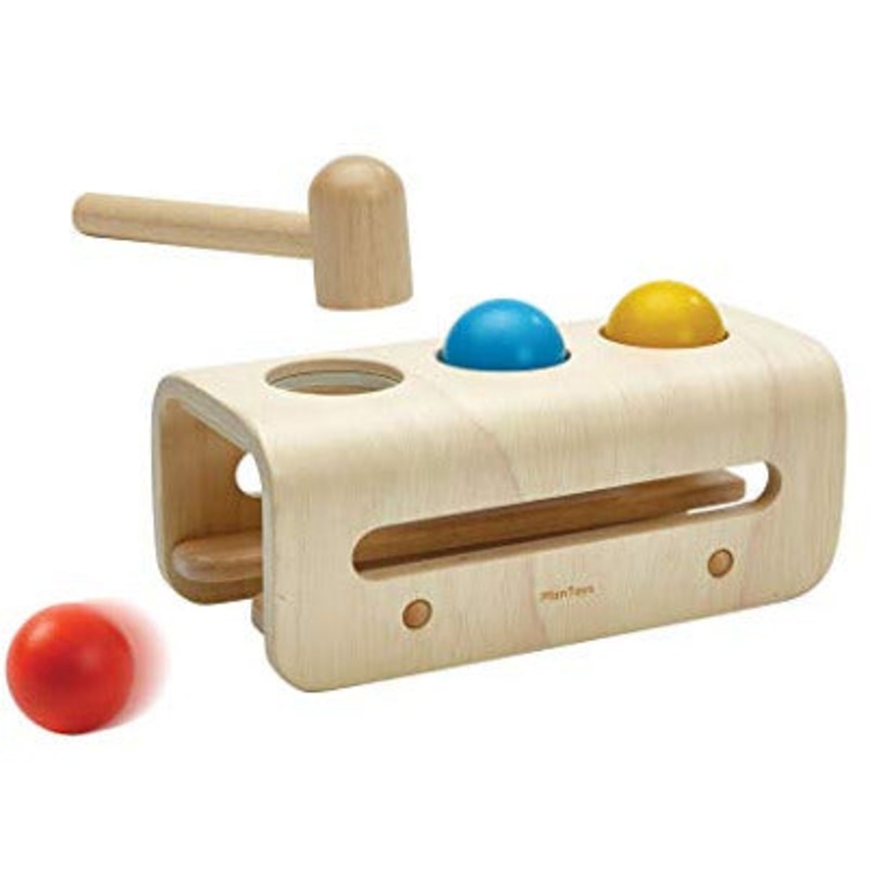 PlanToys Wooden Hammer Balls Pounding and Hammering Toy