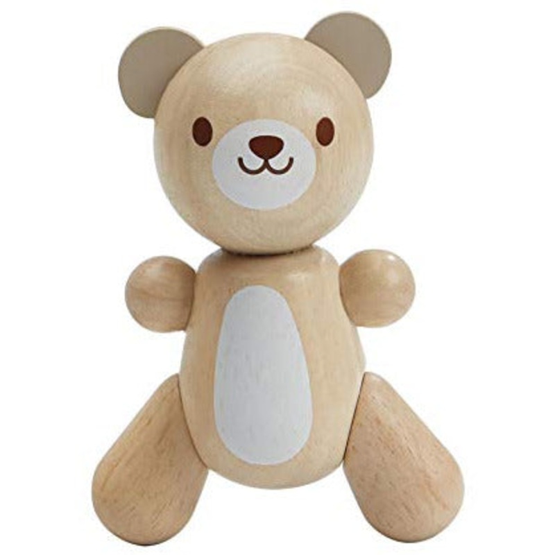 PlanToys Wooden Little Baby Bear Teething and Grasping Toy