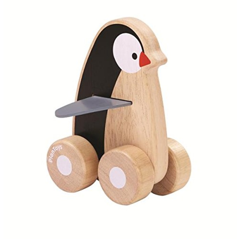 PlanToys Wooden Penguin Wheelie Push & Pull Toy