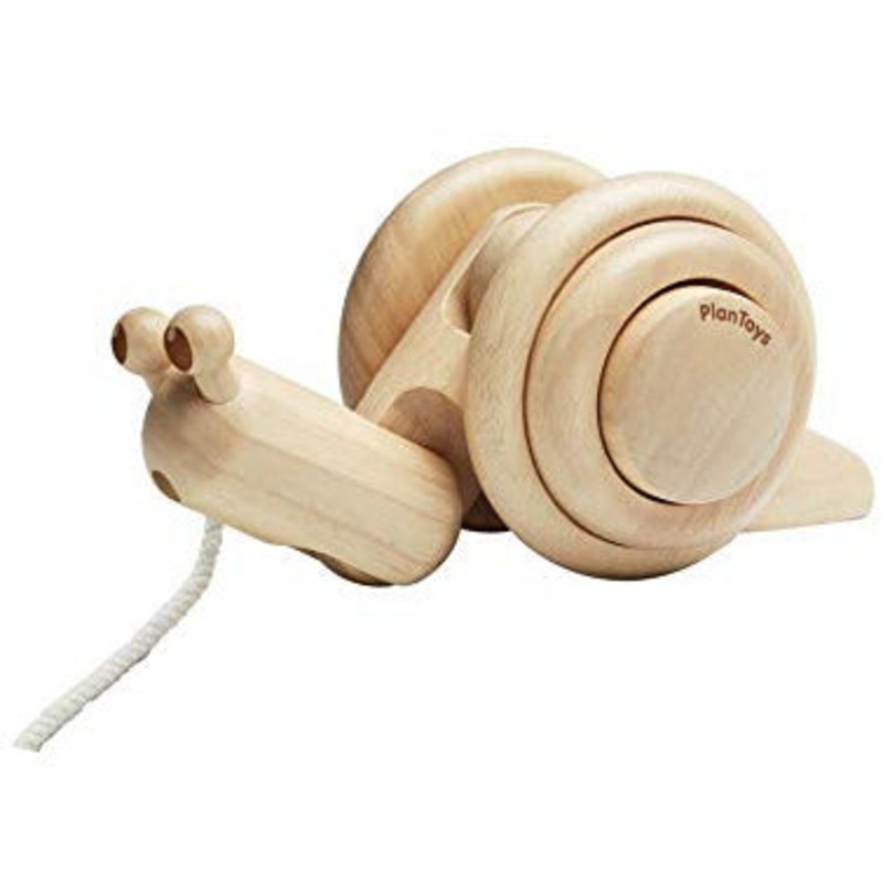 PlanToys Wooden Pull Along Snail Pull Toy