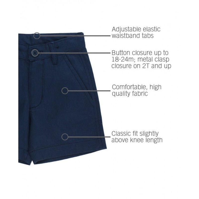 Rugged Butts Navy Lightweight Chino Shorts 0-3
