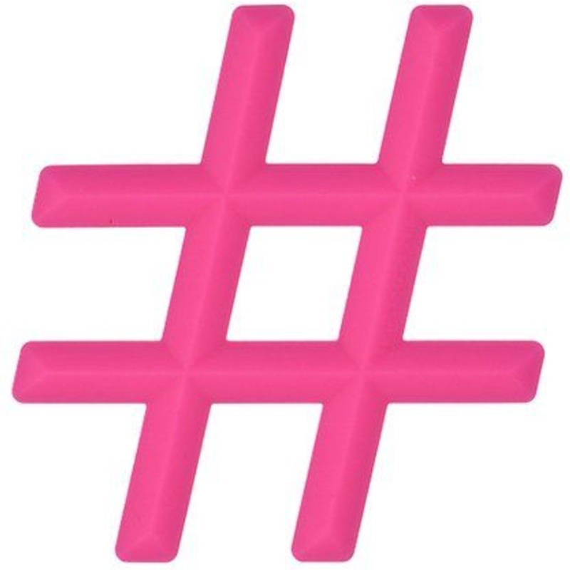 Pink Hashtag Silicone Teether Little Standout