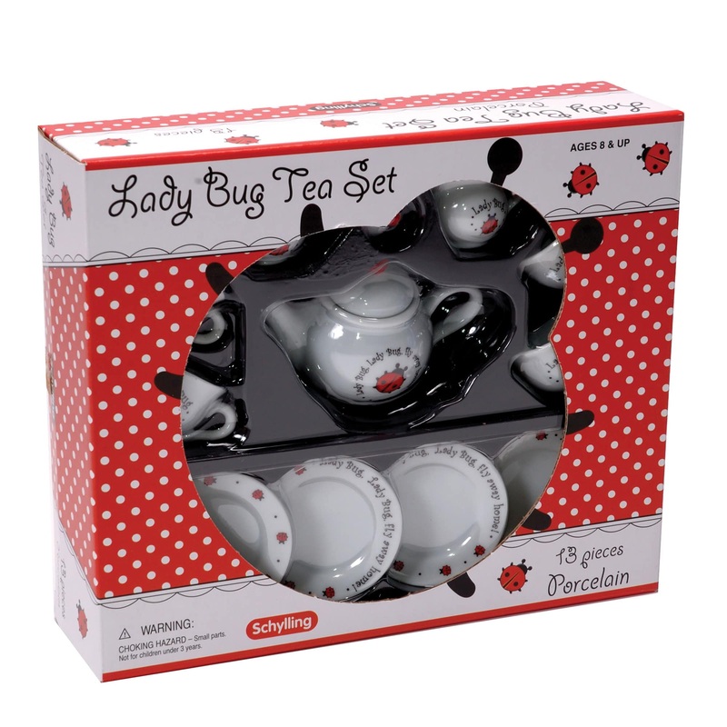 Schylling Ladybug Porcelain Tea Set , White