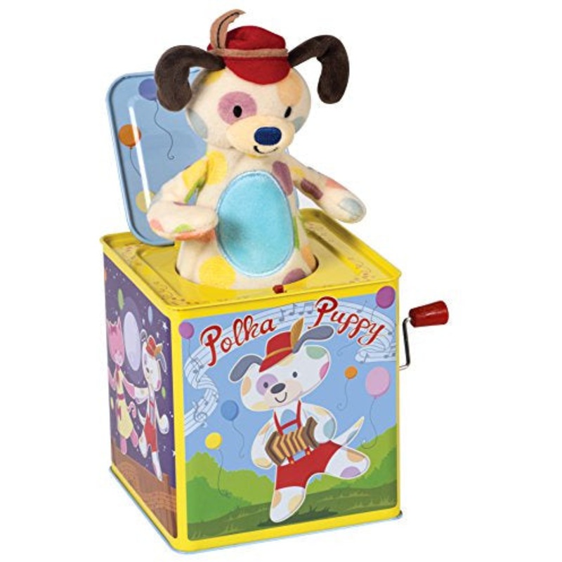 Schylling Polka Puppy Dancing Jack Box Toy