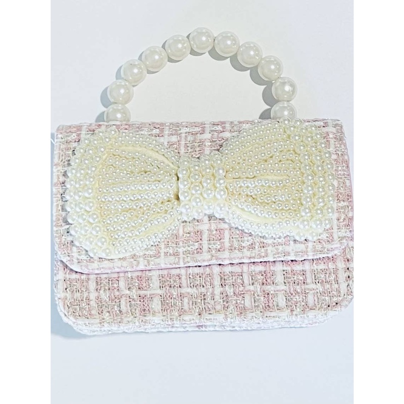 Sparkle Sisters Pink Pearl Bow Bag
