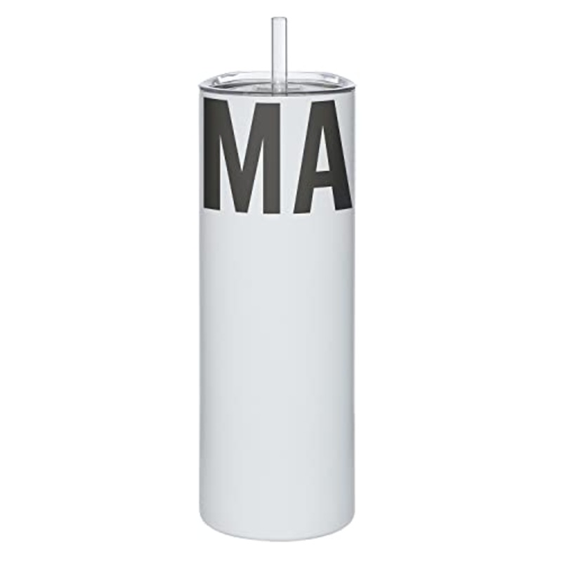 Stephan Baby Gift for Mom Matte Stainless Steel Skinny Tumbler With Straw, 20-Ounce, Mama