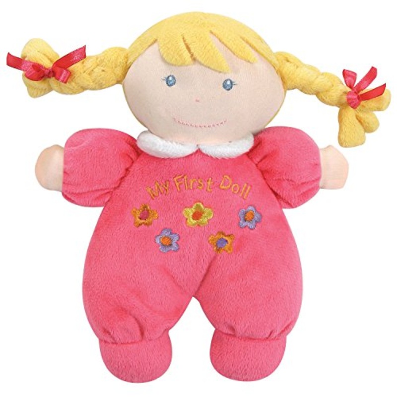 Stephan Baby Soft Plush My First Doll with Fair Complexion and Blonde Hair, Hot Pink