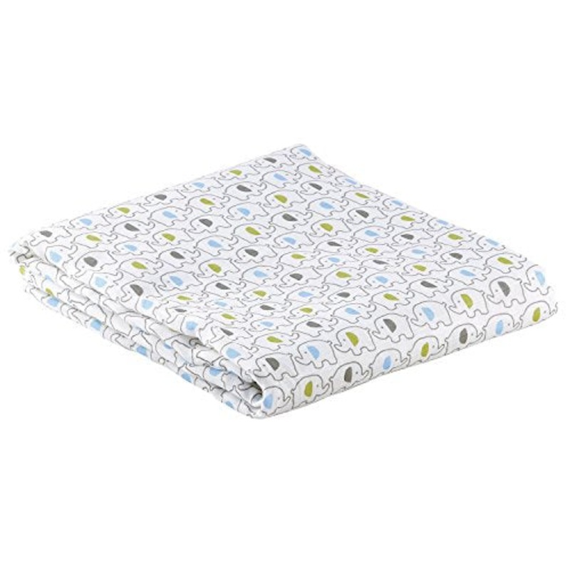 Stephan Baby Super Soft Cotton Blend Swaddle Blanket, 45 x 45 Inches, Blue Elephants
