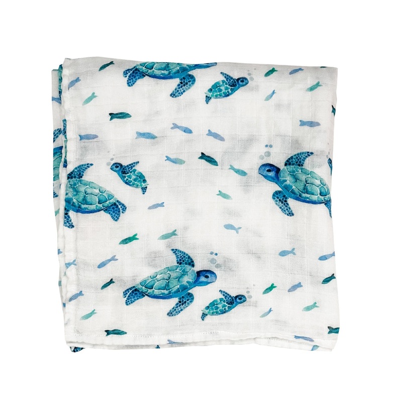 Florida Kid Co. Sea Turtle Muslin Swaddle