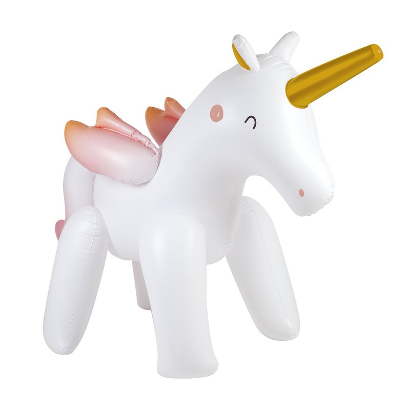 SunnyLIFE Inflatable Giant Sprinkler Seahorse Unicorn White
