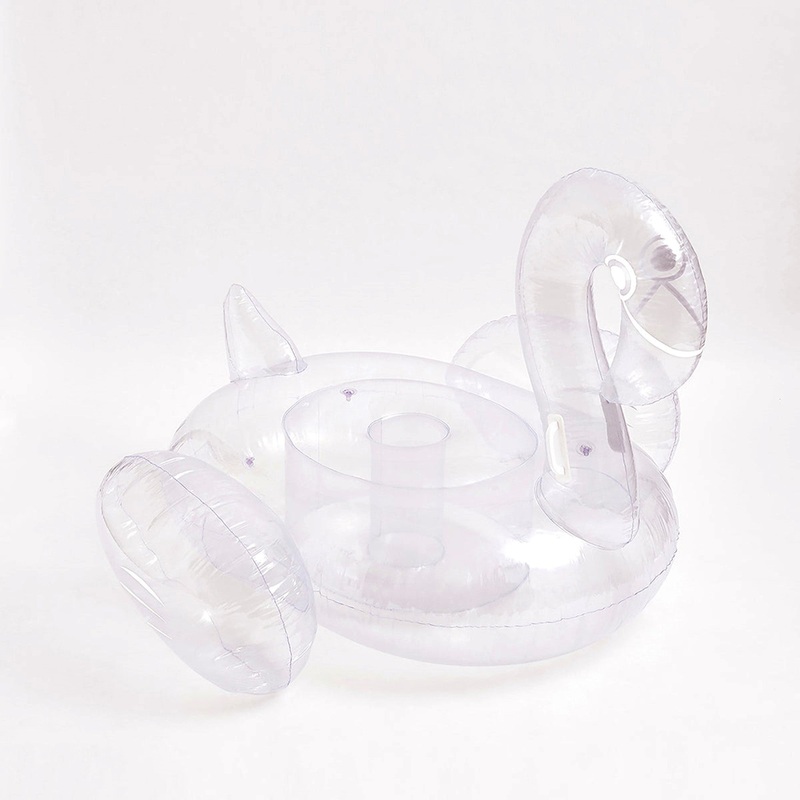 SunnyLIFE-Luxe Ride-On Flamingo, CLear