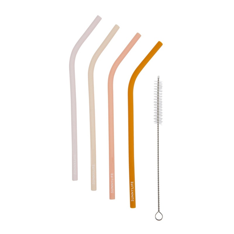 SunnyLIFE Reusable Silicone Straws Multi Set Of 2