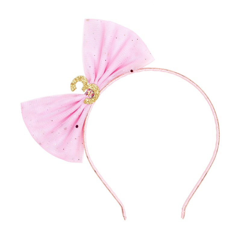 Sweet Wink - Birthday Bow Headband #3- Third Birthday Headband