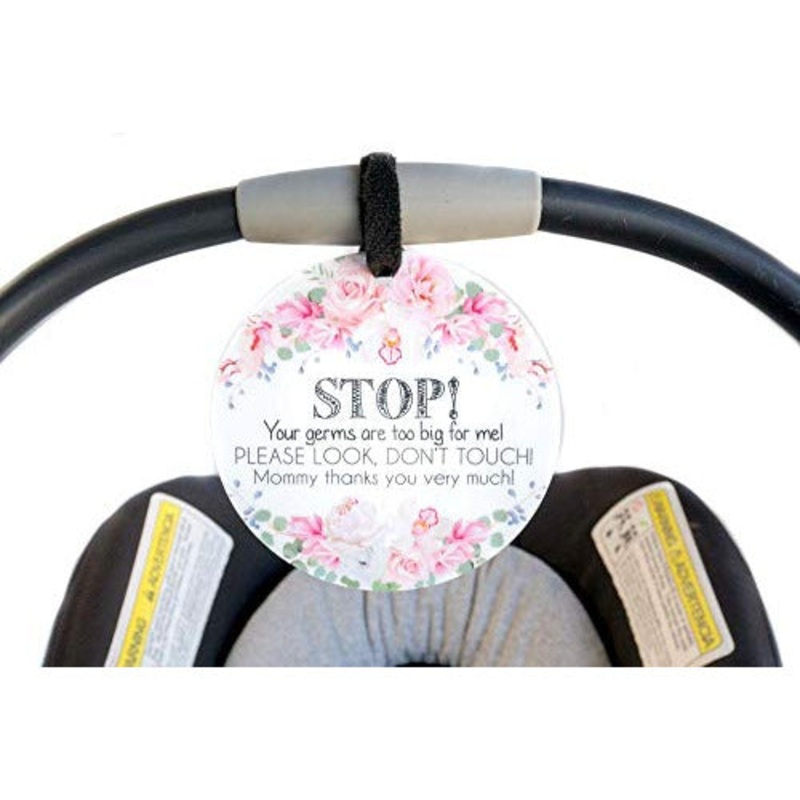 Tags 4 Tots Flower Tag - STOP! Your germs are too big for me!