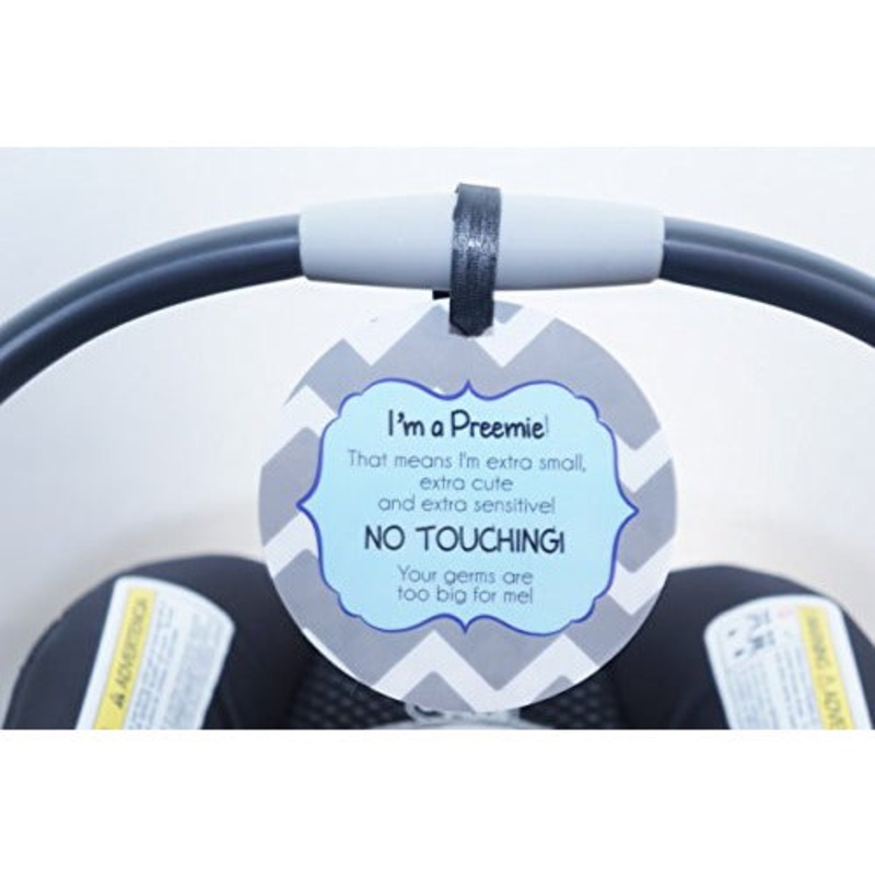 Tags 4 Tots Grey, White, and Blue "I'm a Premie" Tag