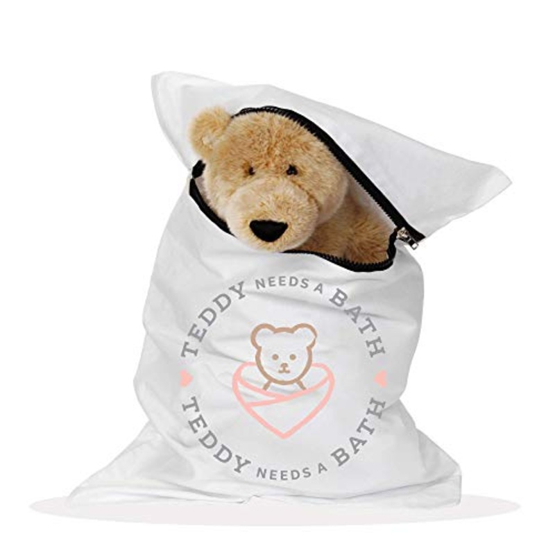 Teddy Needs A Bath Stuffed Animal Washer & Dryer Bag Large 20 x 30