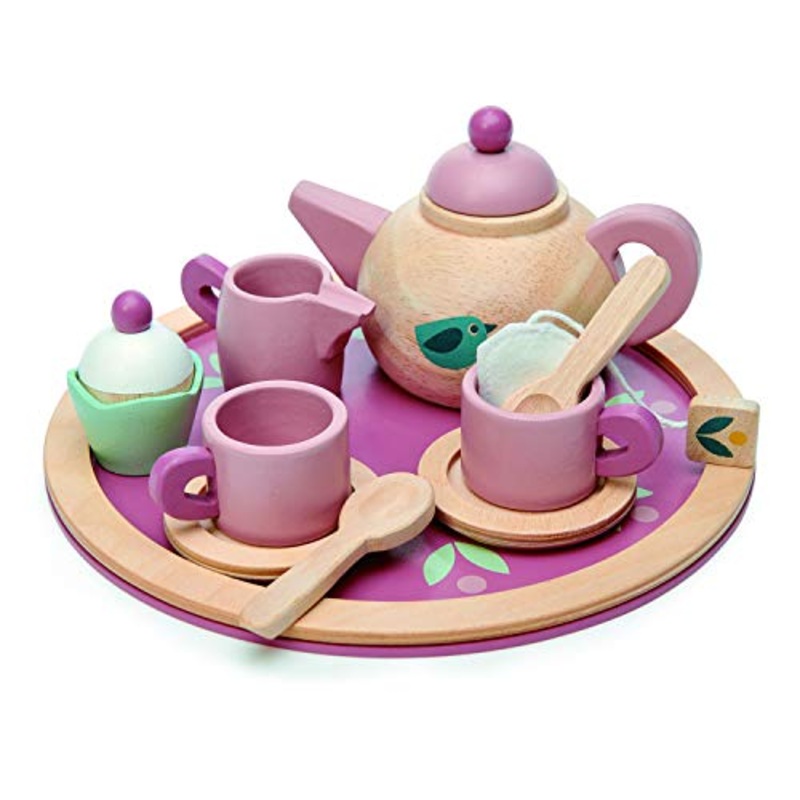 Tender Leaf Toys Mini Chef Birdie Tea Set - Realistic Teapot, Cups and Treats for Pretend Afternoon Sipping, 3+