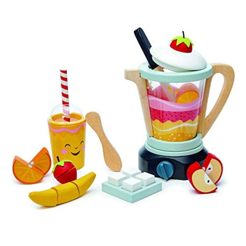 Tender Leaf Toys Mini Chef Fruity Smoothie Blender - Realistic Features for Pretend Cooking - Social, Creative, and Imaginative Development  Learning Role Play to Make a Healthy Shake  Ages 3 years+