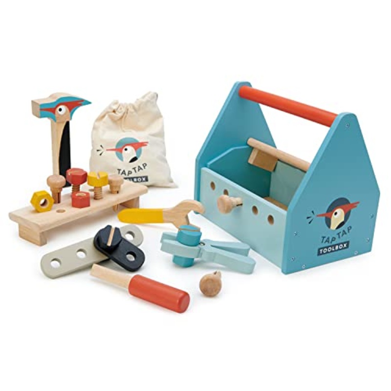 Tender Leaf Toys - Tap Tap Tool Box - Realistic Tool Box for Creative Pretend Play for Kids 3+