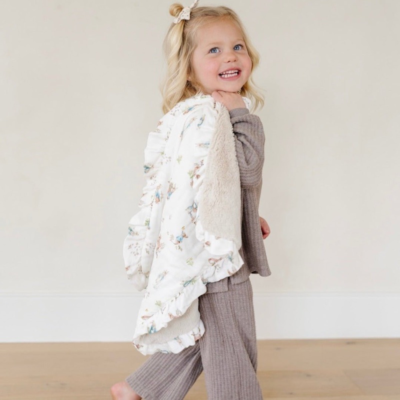 Saranoni Peter Rabbit Bamboo Rayon Muslin/Lush Mini Blankets Girl