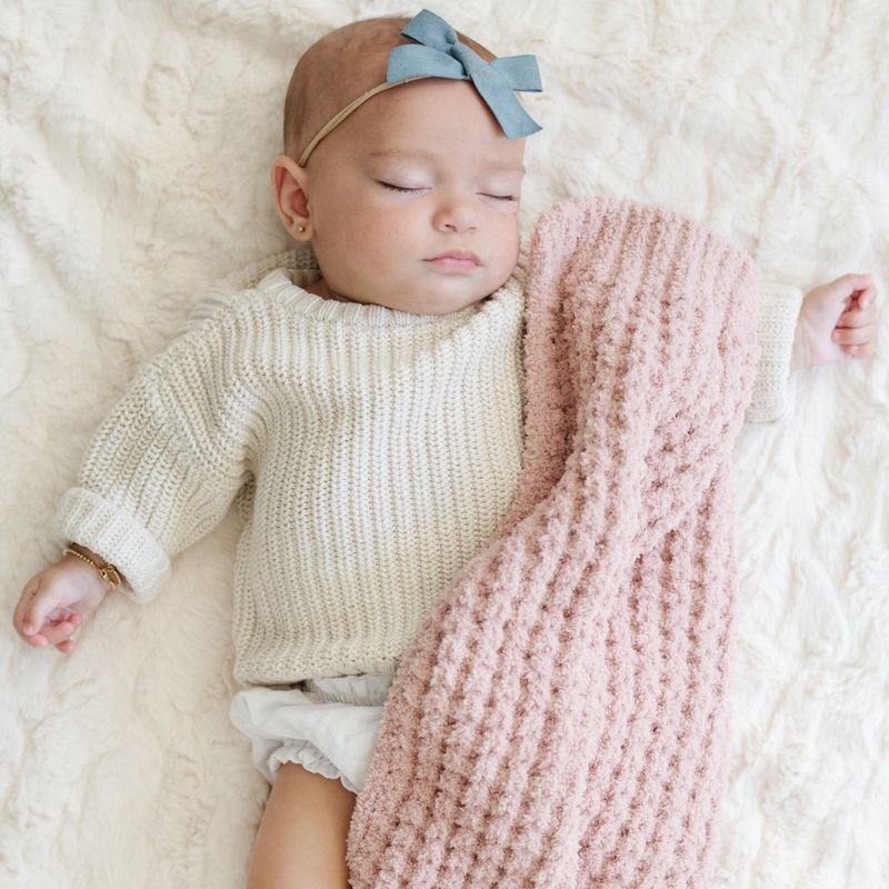 Saranoni Waffle Knit Mini Blankets Rosette