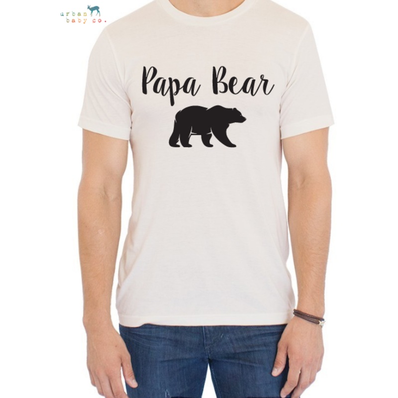 Urban Baby Co. Papa Bear Tee White Large