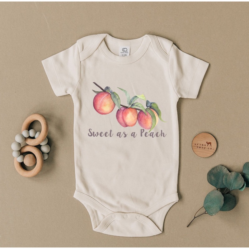 Urban Baby Co. Sweet As A Peach Onesie, 3-6M