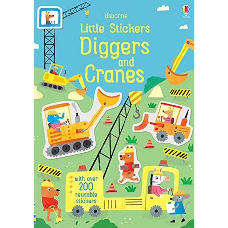 Usborne Books Little Stickers Diggers and Cranes