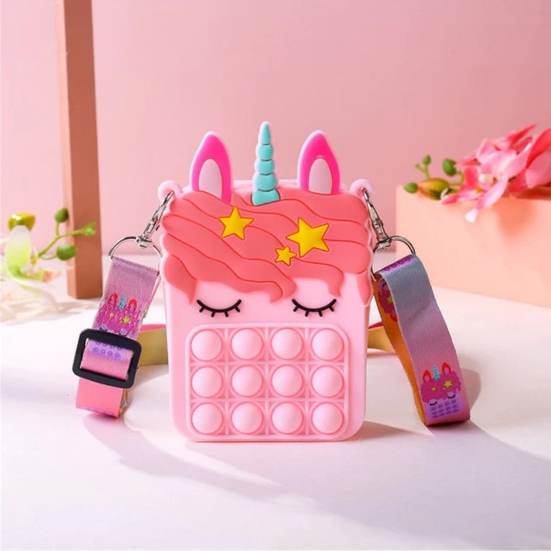 Yourself Expression Pop It Fidget Toy Unicorn Clutch Pink