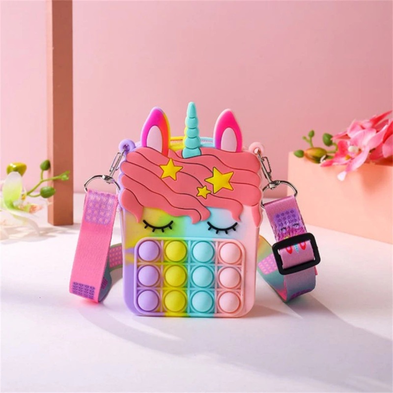 Yourself Expression Pop It Fidget Toy Unicorn Clutch Rainbow Pastel