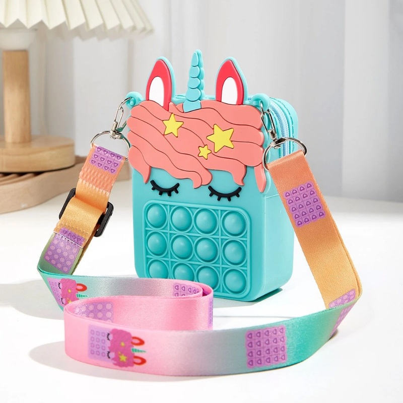 Yourself Expression Pop It Fidget Toy Unicorn Clutch Teal