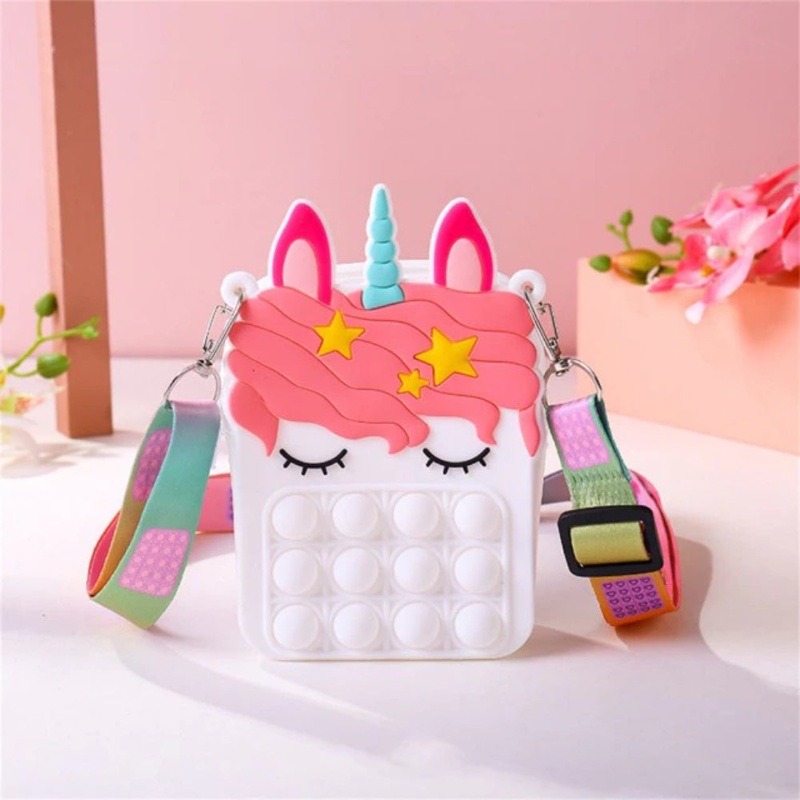 Yourself Expression Pop It Fidget Toy Unicorn Clutch White
