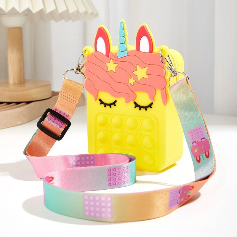 Yourself Expression Pop It Fidget Toy Unicorn Clutch Yellow