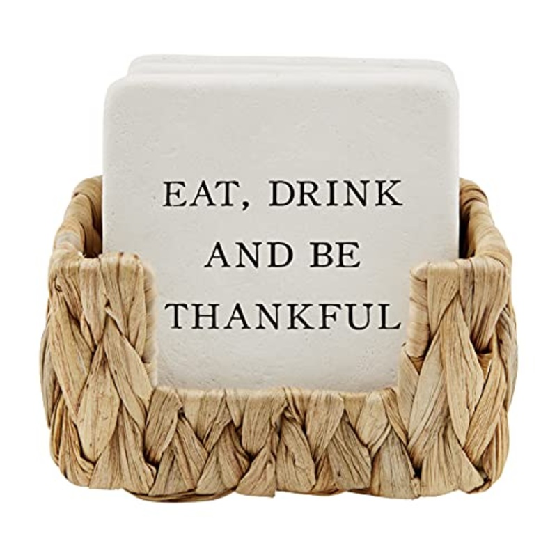 Mud Pie Thanks Coaster Set