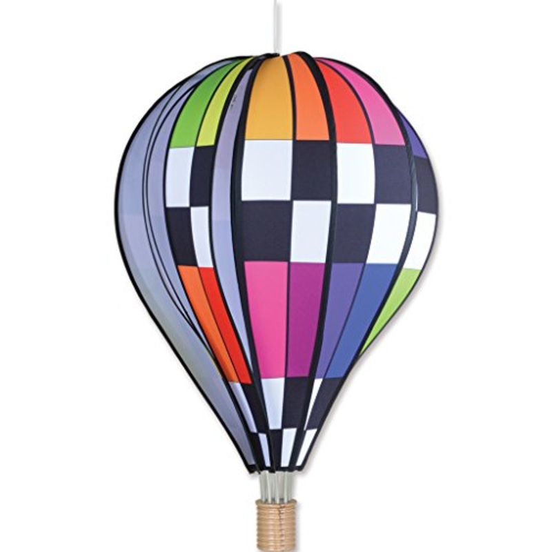 Premier Kites 26 in. Hot Air Balloon - Checkered Rainbow