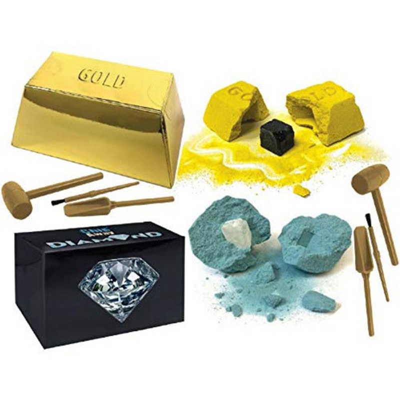 Schylling Chip Away Science Digs Gold & Diamond Gift Set Bundle