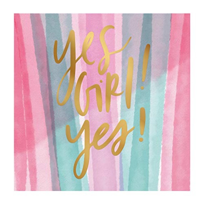 Slant Collections Cocktail Beverage Napkins - Yes Girl Yes, Set of 20