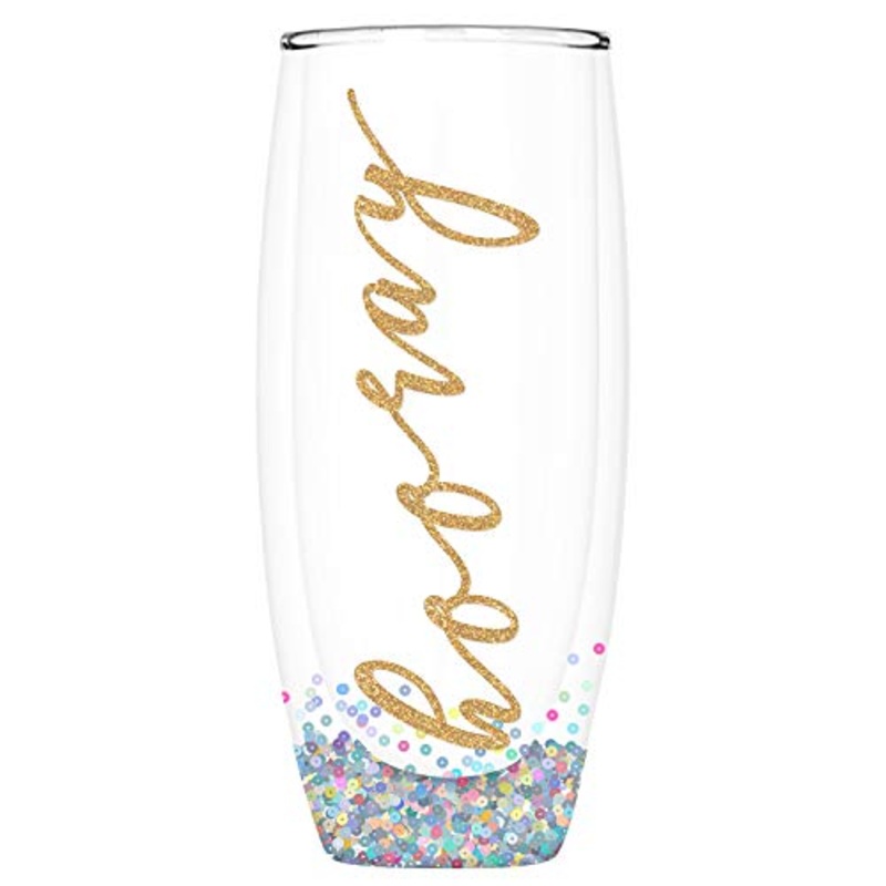 Slant Collections Double-Wall Champagne Glass - Hooray, 8 oz.