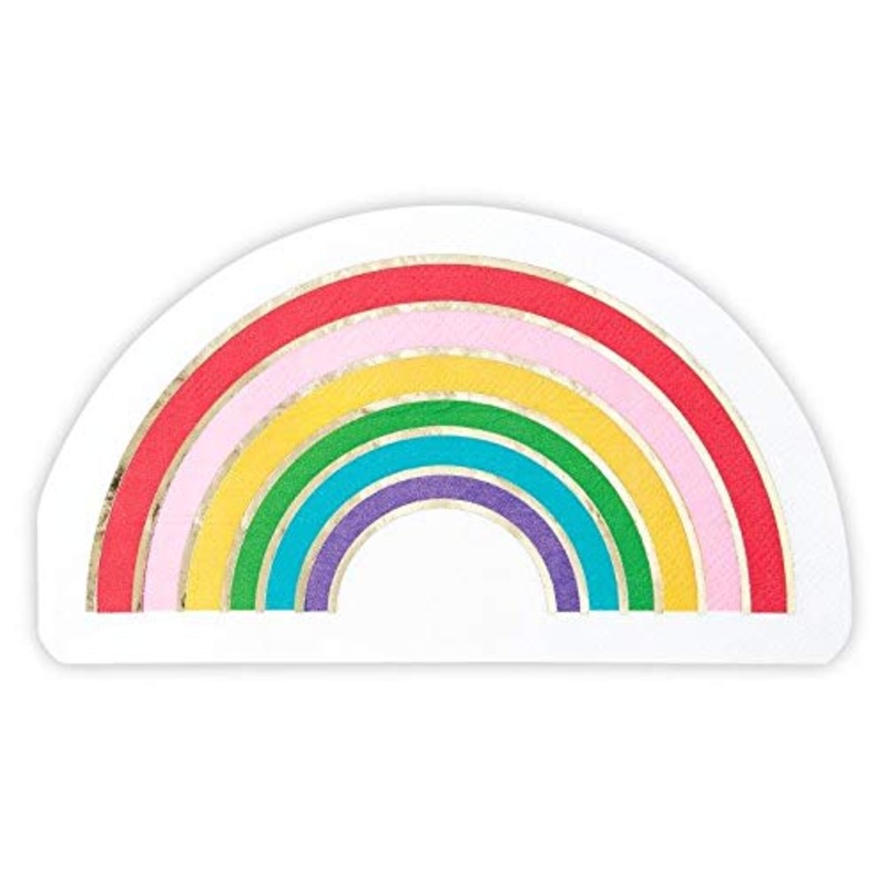 Slant Collections Shaped Paper Napkins - Rainbow, Set of 16