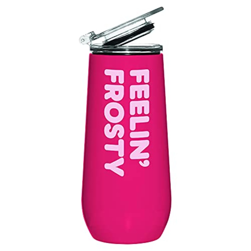 Slant Collections Stainless Steel Champagne Glass - Feelin' Frosty, 20oz.
