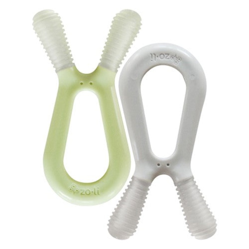 ZoLi Bunny Sea Foam and Ash Dual Nub Teethers, Pack of 2
