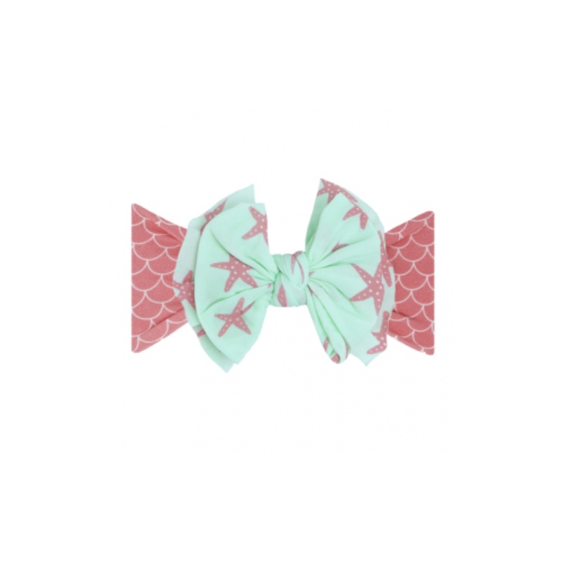 Baby Bling Bows Fab-Bow-Lous Printed Bow, Coral Mermaid