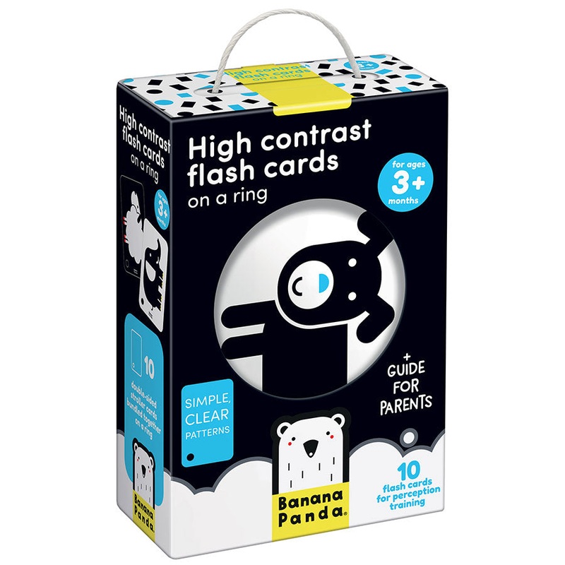 Banana Panda High Contrast Flash Cards on a Ring, 3+